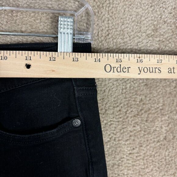 Banana Republic Skinny Jeans Women's 26 Black High Rise‎ Premium Denim Raw Hem - Picture 7 of 15